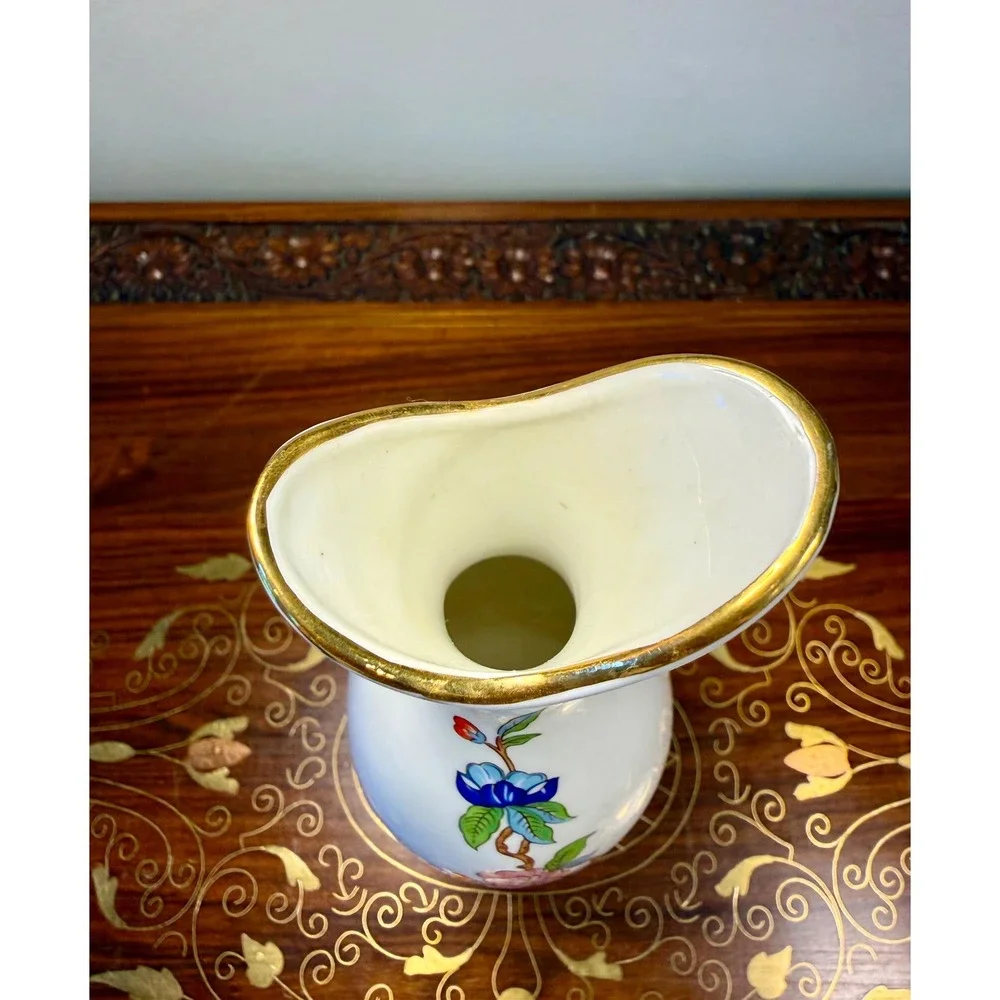 Vintage Aynsley Pembroke Bud Vase • Fine Bone China Bird Floral Vase